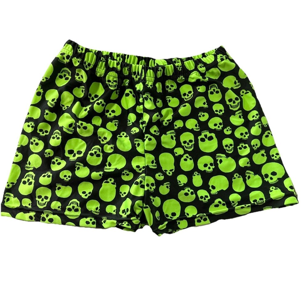 Gemsports Gymnastics Cheerleading Compression Skulls Black Lime Green Size Large